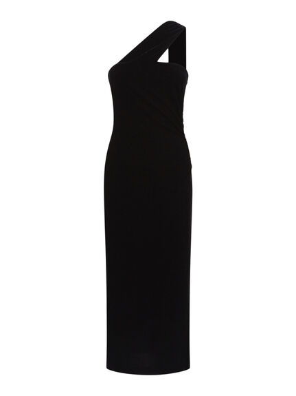 Abbey Velvet One-Shoulder Midi Dress
